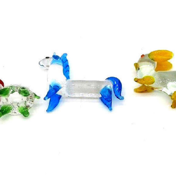 Vintage Lot Of 3 Miniature Art Glass Animals (Horse Rabbit & Turtle) - Picture 9 of 9